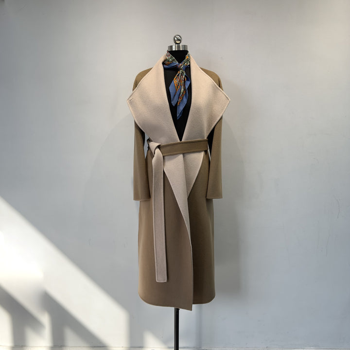 Damen Schicker Wollmischung Mantel Drune