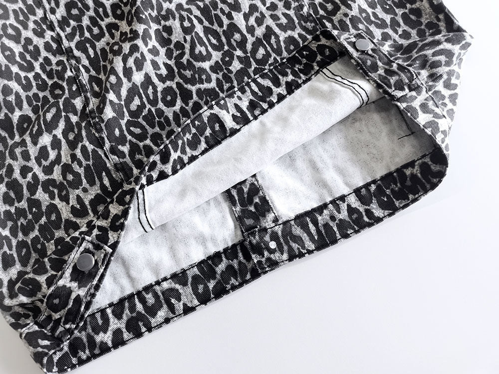 Damen modische Leo-Print Hemdjacke Drune