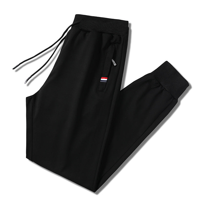 Herren Slim-Fit Jogginghose mit elastischem Rippbund, Kordelzug und Reißverschlusstaschen Drune