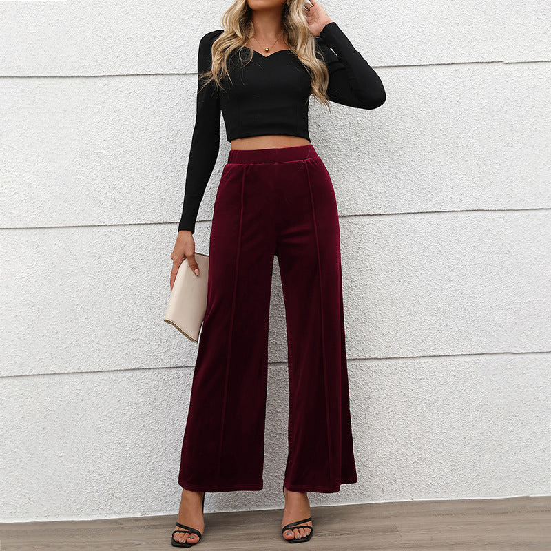 Damen Elegante weite Samthosen Drune