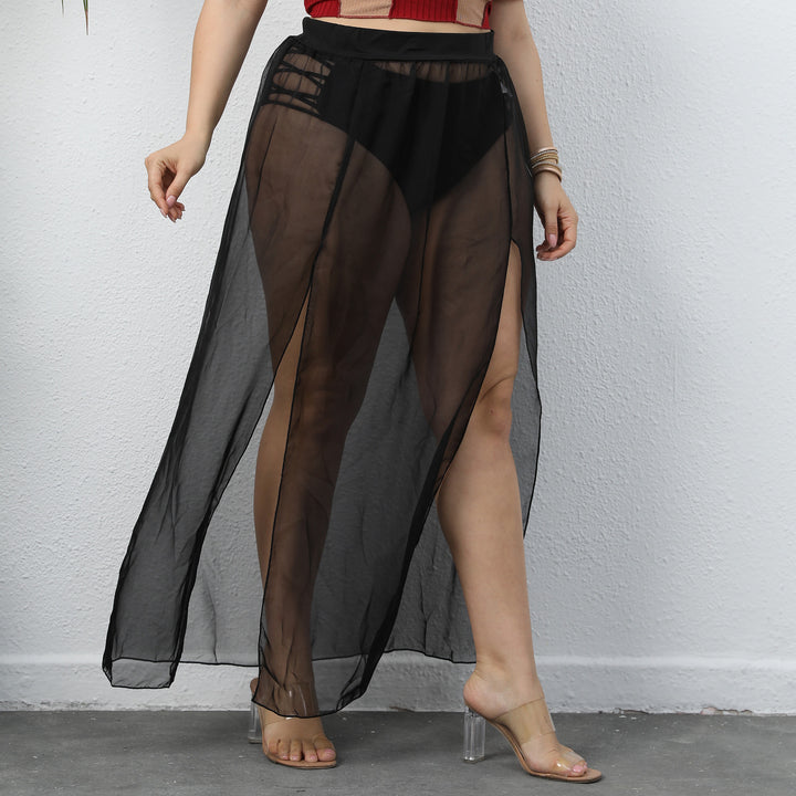 Damen transparenter Maxirock Drune