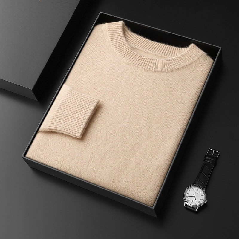 Herren Rundhals-Pullover im Kaschmir‑Look mit extraweichem Flor und Geschenkbox Drune
