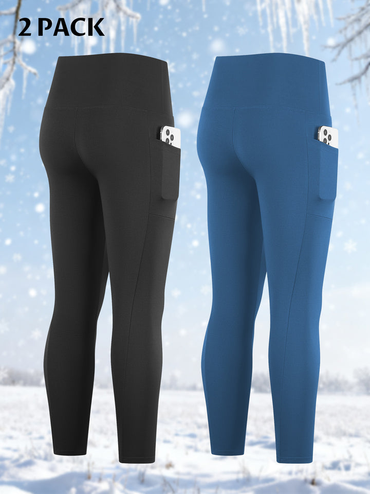 Damen Knöchelhohe Sportleggings mit hohem Bund und seitlicher Smartphone-Tasche Drune