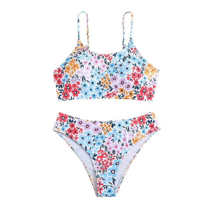 Damen Floral Print Bralette Bikini Set Drune