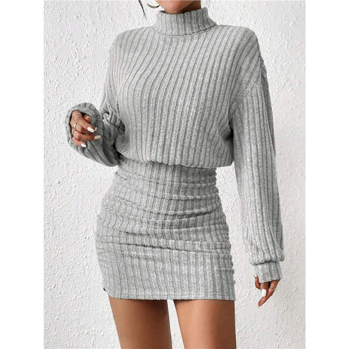 Damen Strickkleid mit Rollkragen und angeschnittenen Ärmeln Drune