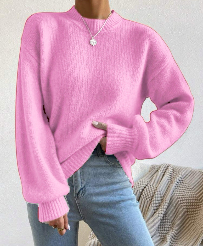 Damen Oversize Feinstrickpullover mit angedeutetem Mohair‑Effekt und verlängerten Rippbündchen Drune