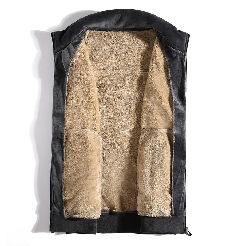 Herren Samtige Thermo-Fleeceweste mit Teddyfutter und Stehkragen Drune