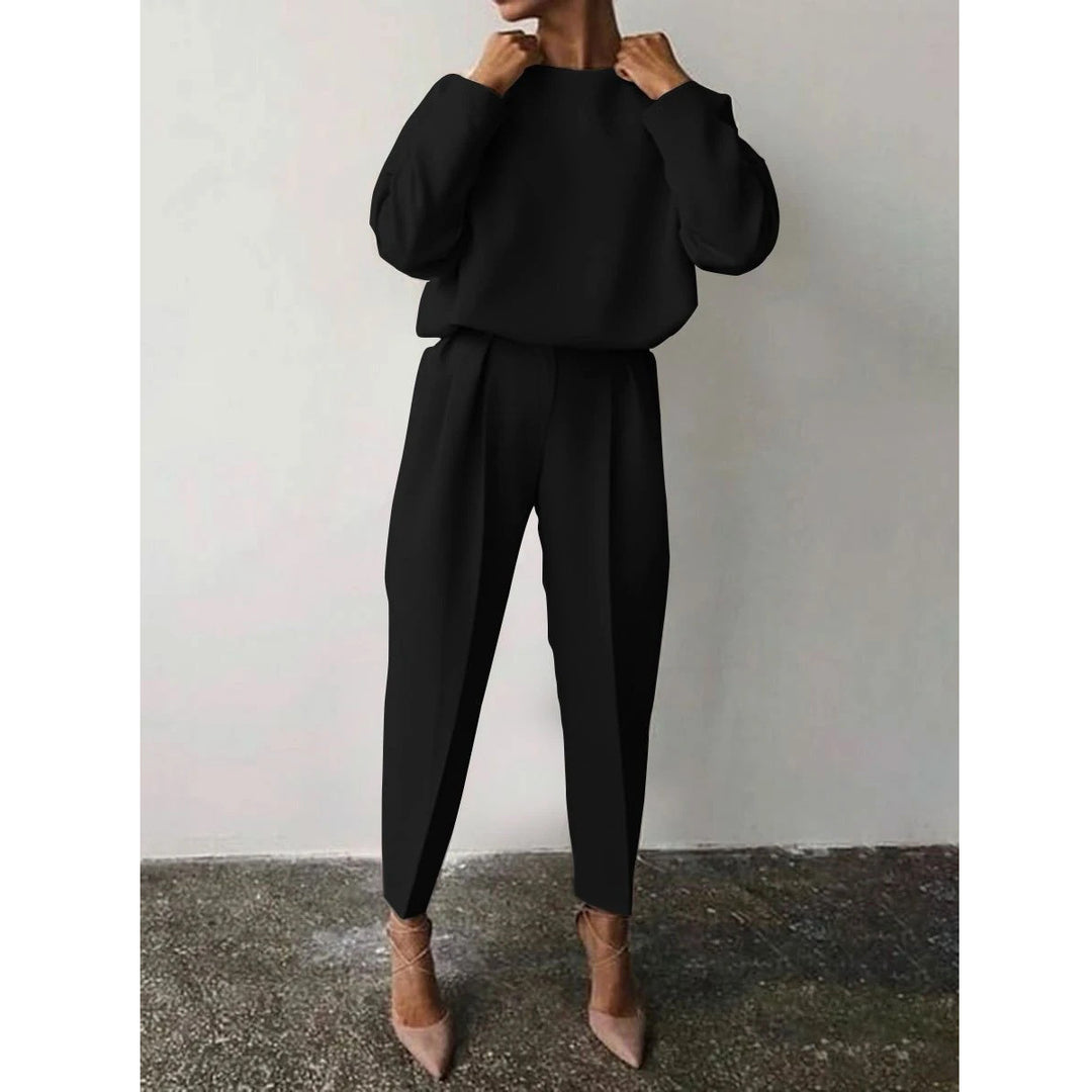 Damen Modischer Jumpsuit mit weitem Schnitt und eleganten Puffärmeln Drune