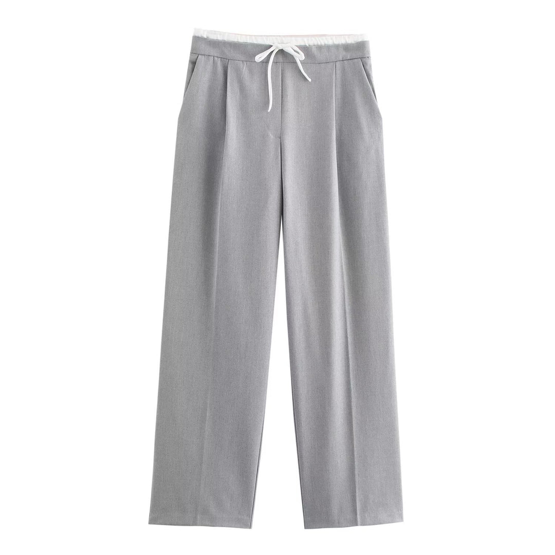 Damen 60+ weite Highwaist Palazzohose mit Tunnelzugbund und Bügelfalte Drune