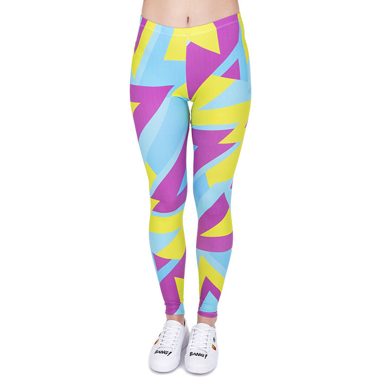 Damen Leggings mit Einhorn-Print, Verlaufsmuster und hohem Komfortbund Drune