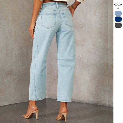 Damen Hochtaillierte Mom-Jeans mit einzigartigem Schnitt Drune