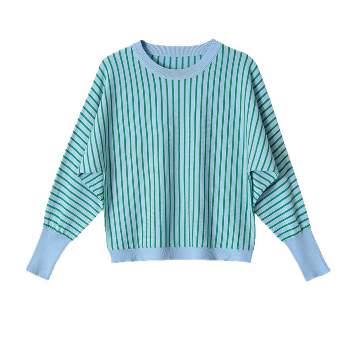 Damen Gestreifter Feinstrickpullover mit kastiger Cropped-Passform Drune