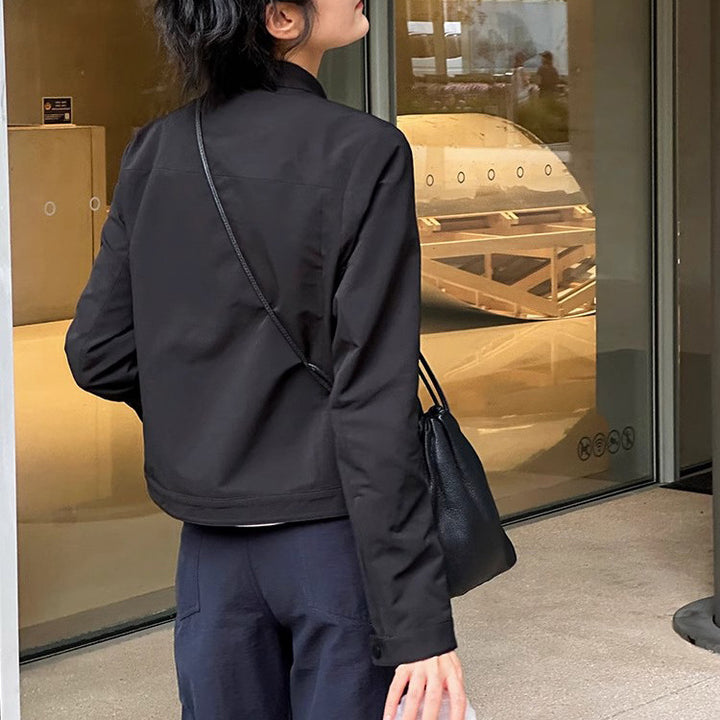 Damen urbane Übergangsjacke mit minimalistischen Details Drune