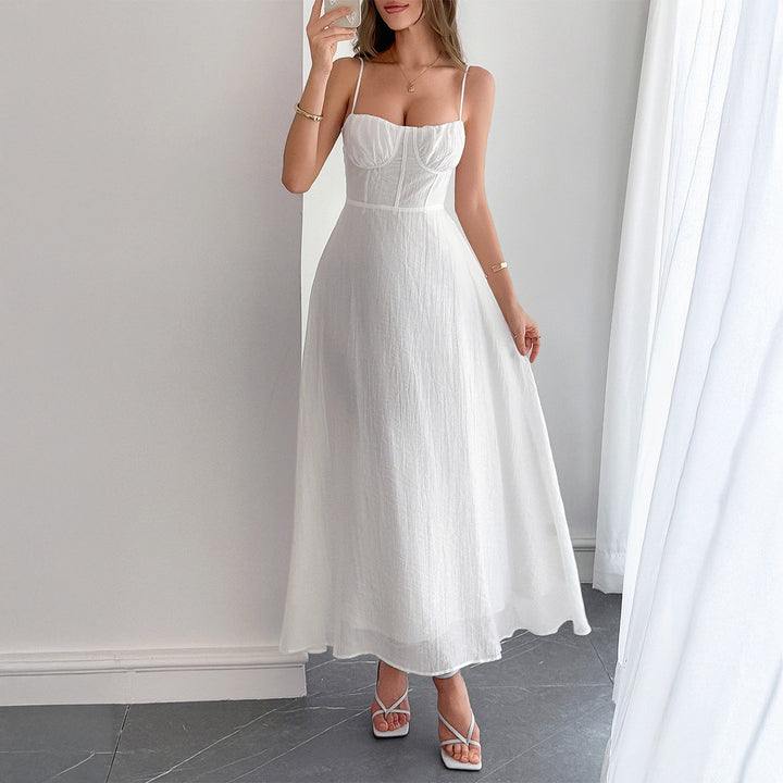 Damen Sommerliches Maxikleid mit verstellbaren Trägern und taillierter Passform Drune