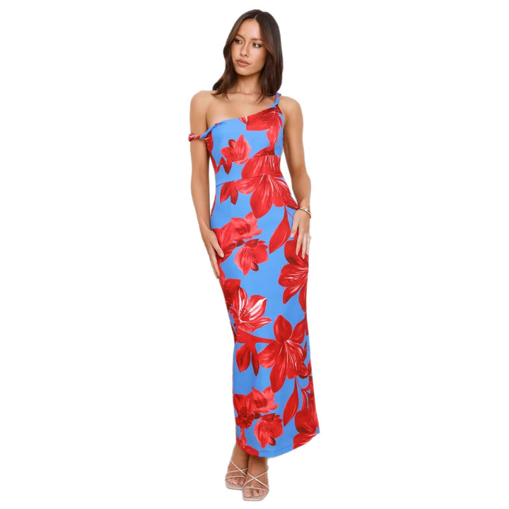 Damen Maxikleid mit einzigartigem floralem Design und verstellbaren Trägern Drune