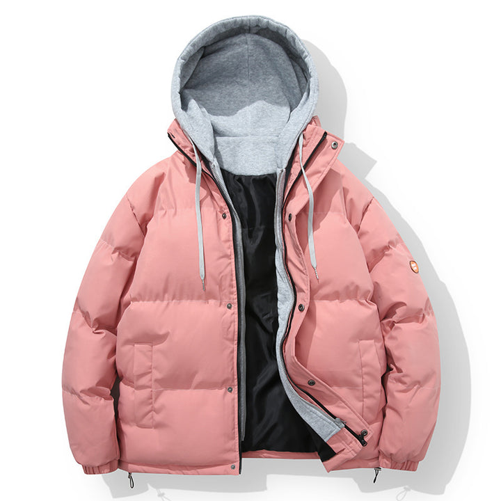 Herren wattierte Steppjacke mit integriertem Hoodie-Innenlayer und winddichter Außenlage Drune