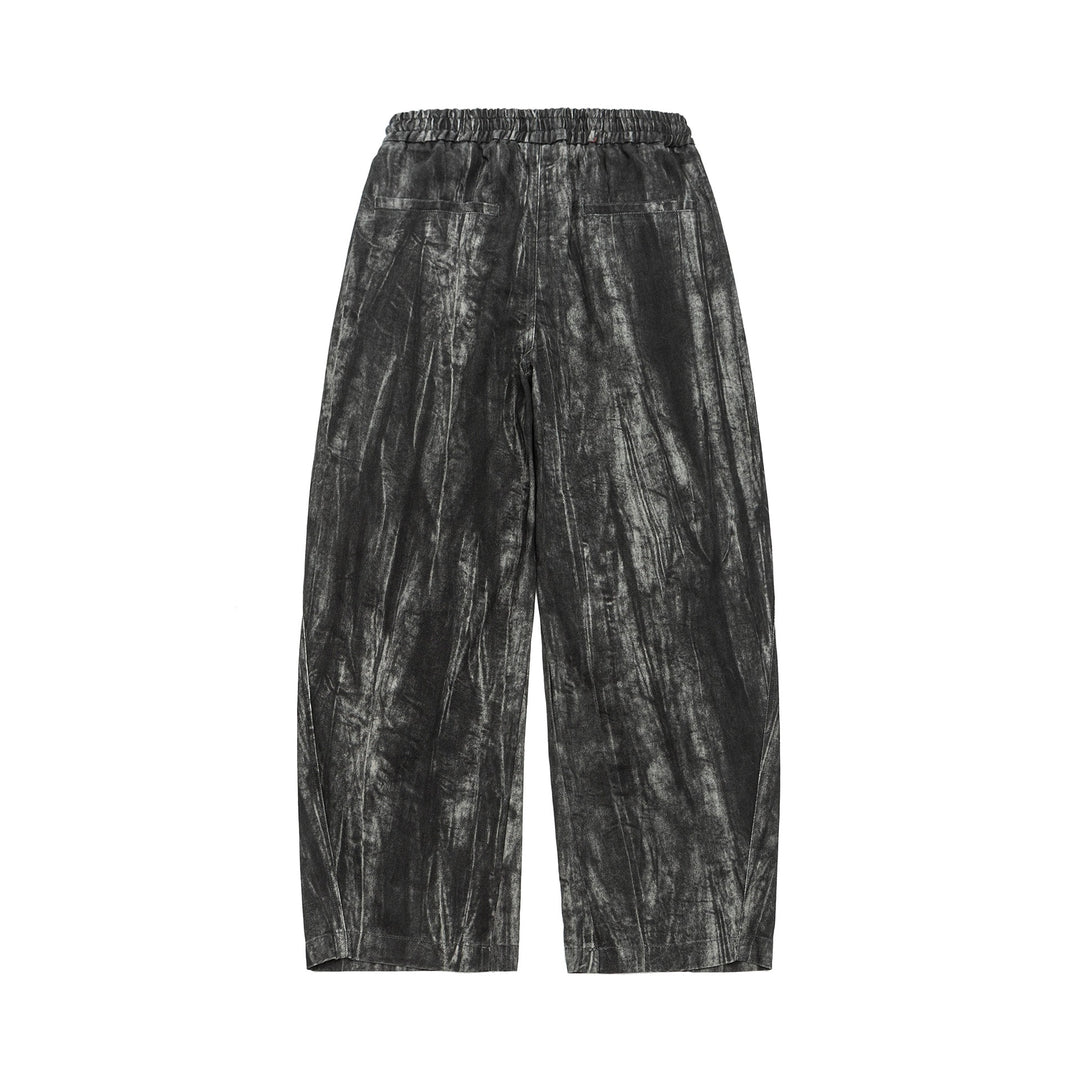 Herren Asymmetrische Haremshose mit Faltenlagen und Kordelzug Drune