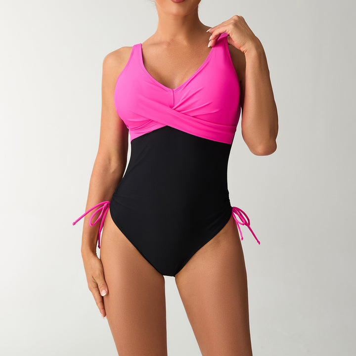 Damen Einteiliger Badeanzug mit raffiniertem Wickeldesign Drune