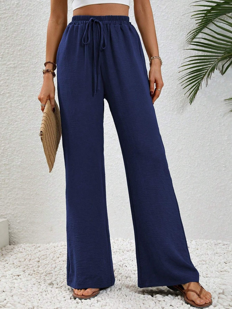 Damen Weite, bequeme Lounge-Hose mit verstellbarem Bund Drune