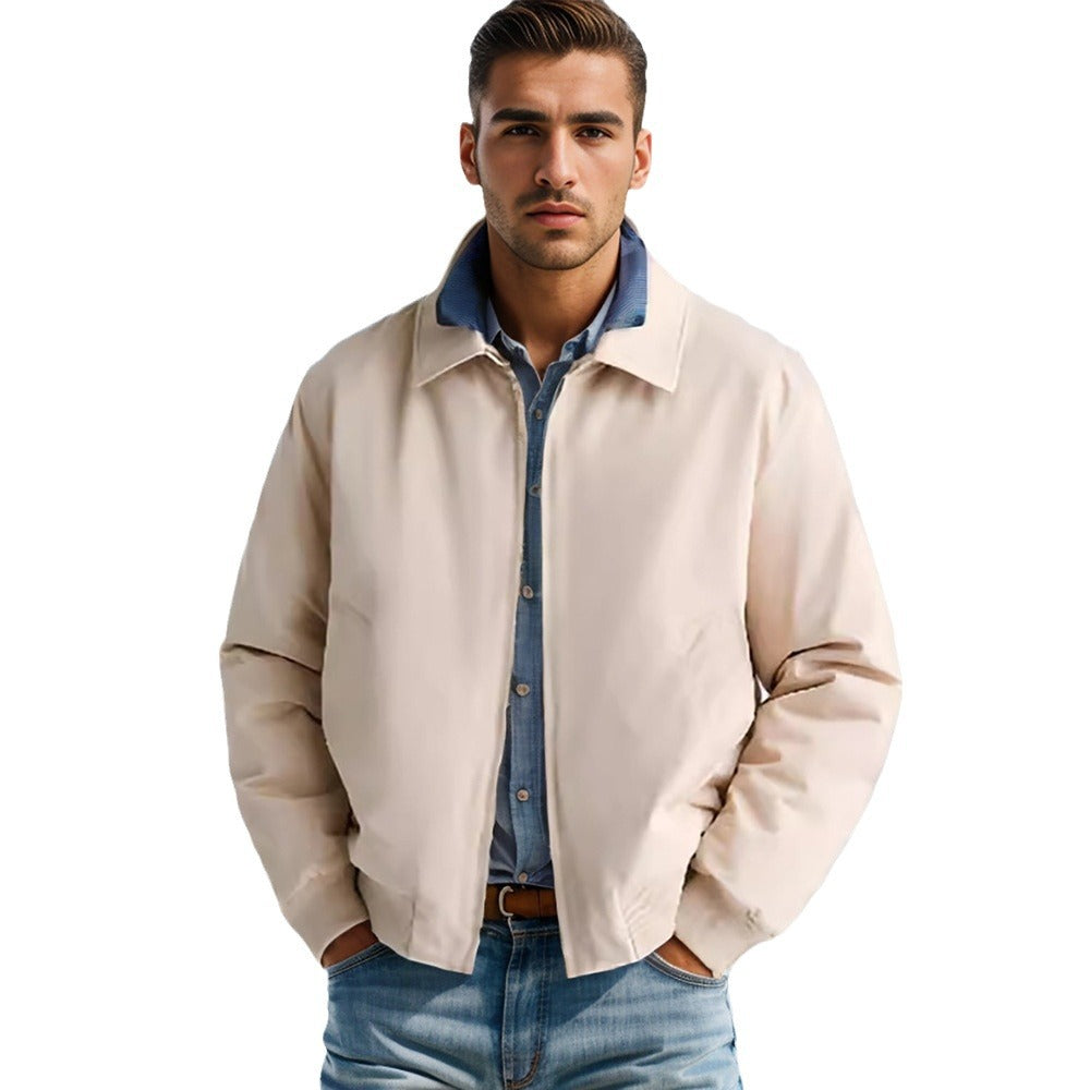 Herren Harrington-Jacke mit Reißverschluss, leicht gefüttert und Rippbündchen Drune