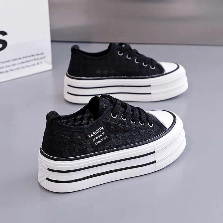 Damen Sneakers mit hohem Plateau und atmungsaktiver Oberseite Drune