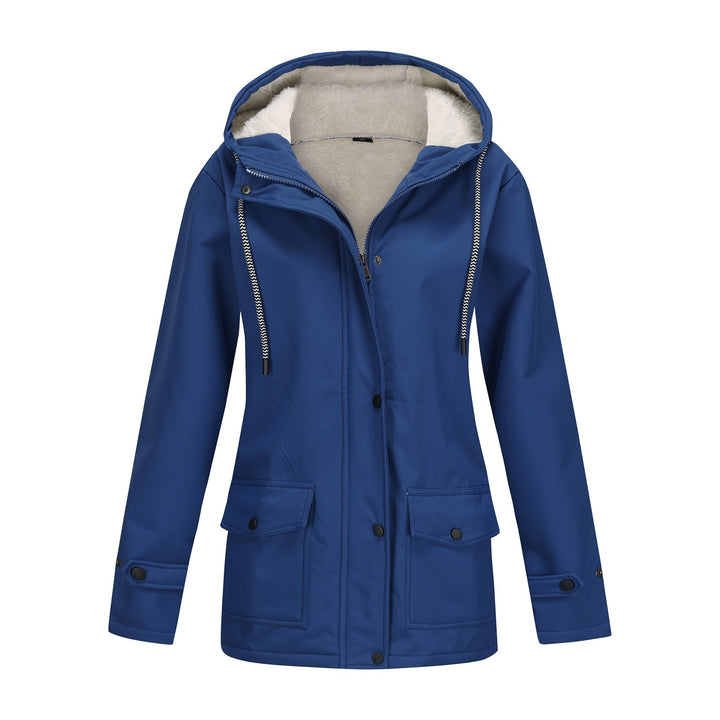 Damen nan wasserabweisender Parka mit Teddyfutter verstellbarer Kapuze und aufgesetzten Taschen Drune