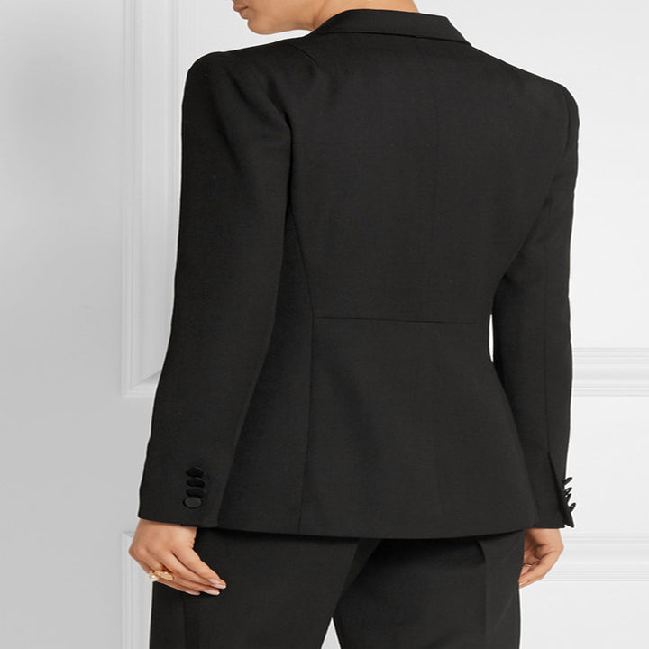Damen Taillierter Ein-Knopf‑Blazer mit Satinbesatz und konturierter Nahtführung Drune