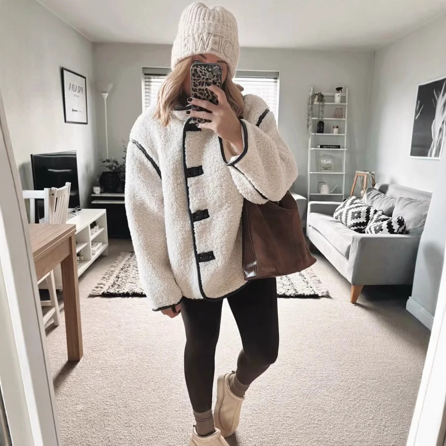 Damen Kuschelige Fleecejacke mit hohem Kragen und praktischen Taschen Drune