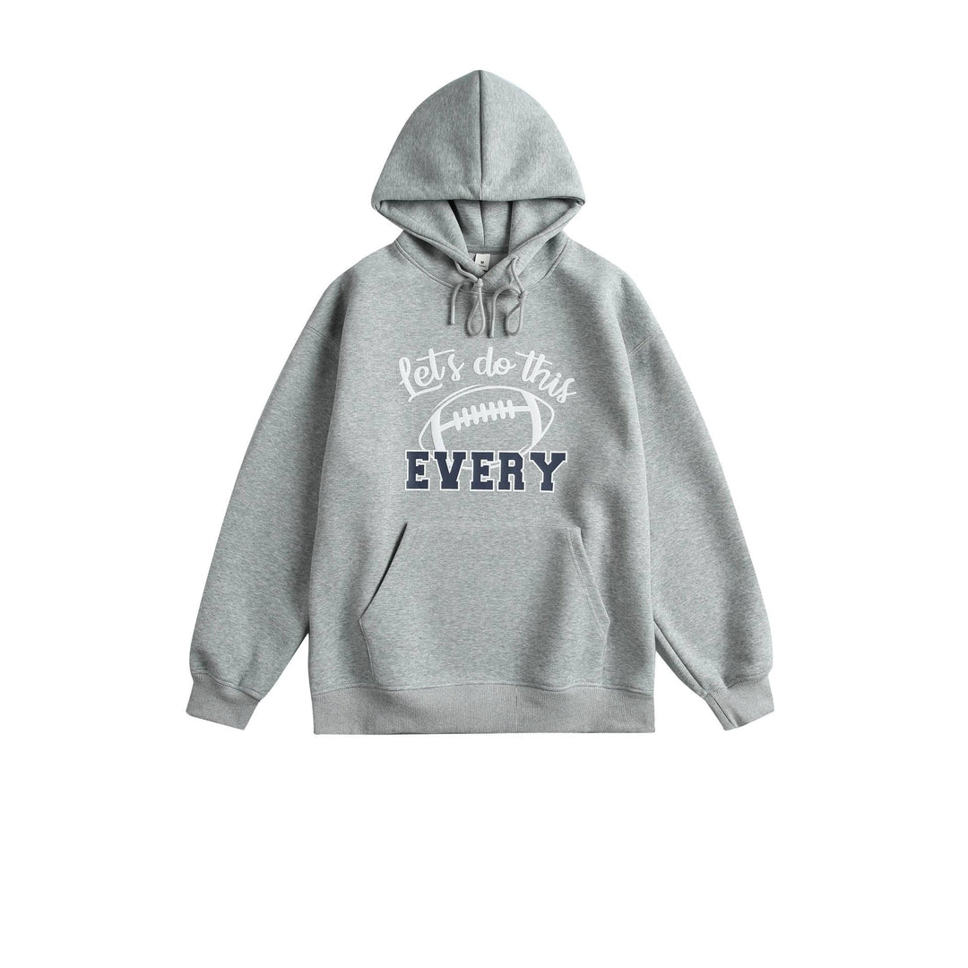Unisex Kapuzenpullover mit College‑Print, Kängurutasche und relaxed Fit Drune
