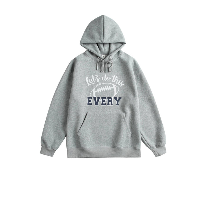 Unisex Kapuzenpullover mit College‑Print, Kängurutasche und relaxed Fit Drune