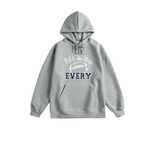 Unisex Kapuzenpullover mit College‑Print, Kängurutasche und relaxed Fit Drune