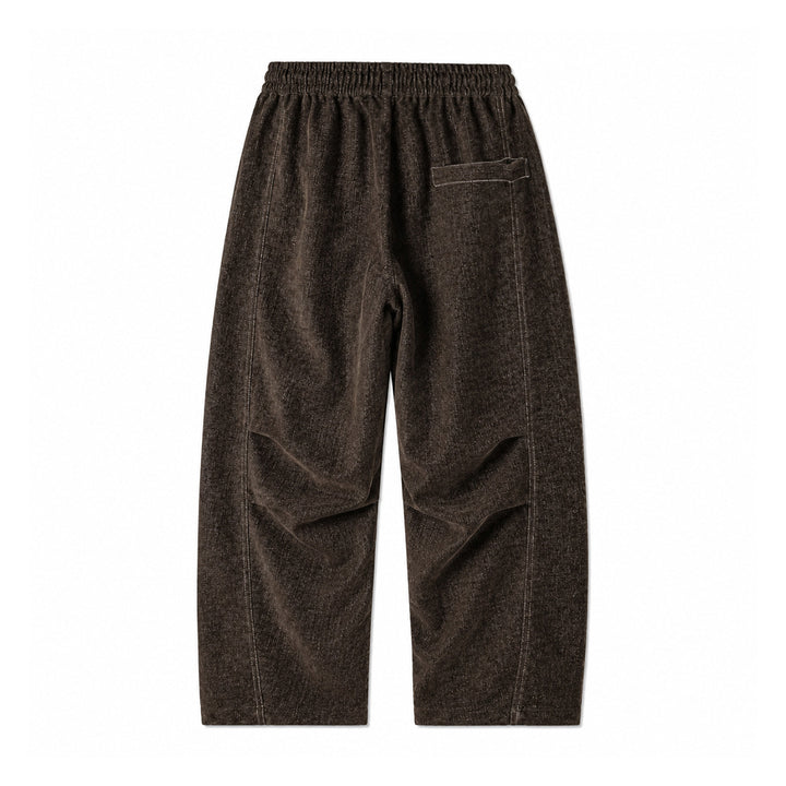 Damen Weite Relaxed-Hose aus Denim‑Optik mit elastischem Bund und Kordel Drune