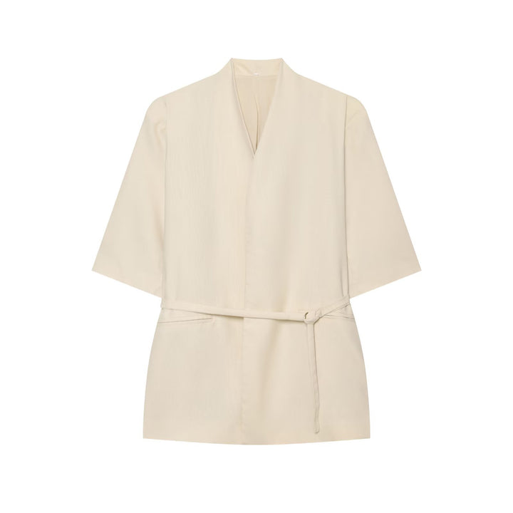 Damen Kimono-Minikleid mit Wickelgürtel und V-Ausschnitt Drune