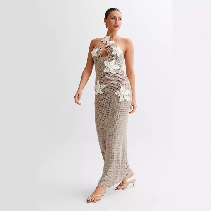 Damen Häkelkleid mit floralem Design Drune