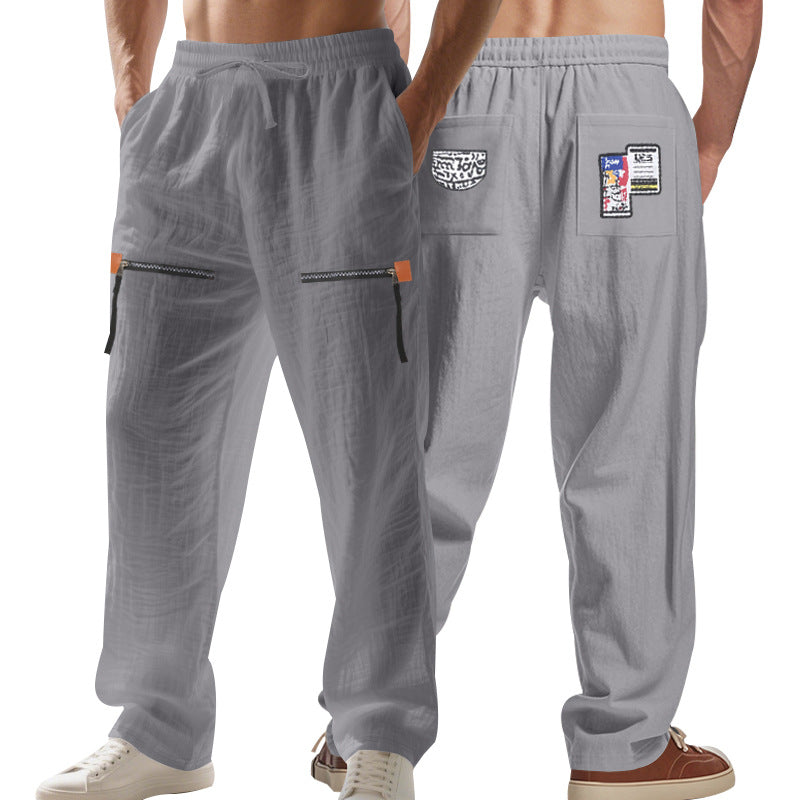 Herren nan lockere Cargo-Hose mit Reißverschlüssen und elastischem Bund Drune