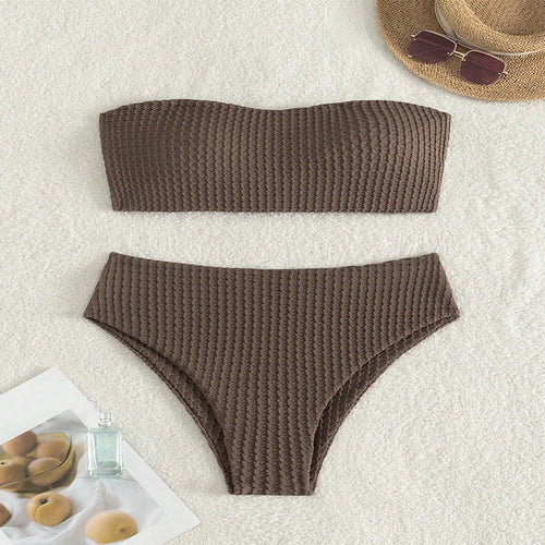 Damen Bandeau-Bikini mit trendy Freizeitdesign Drune