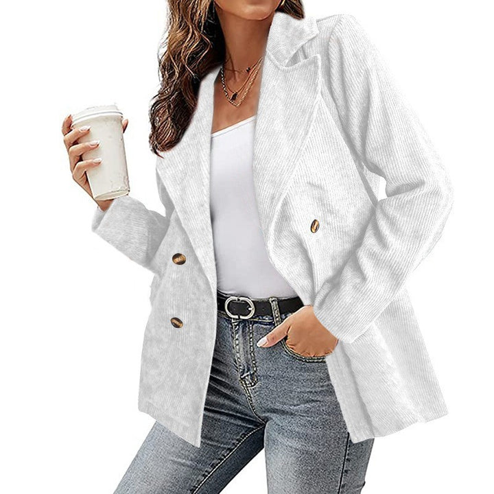 Damen Modernes Cordblazer mit lässigem Schnitt und praktischen Taschen Drune