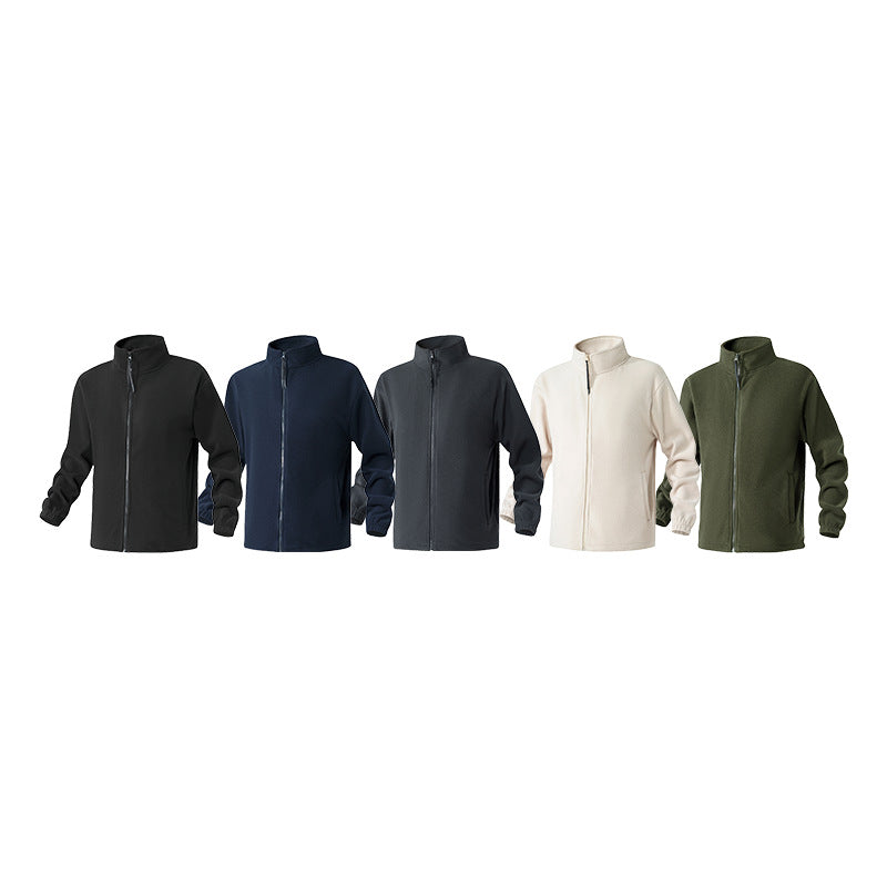 Herren Fleecejacke mit Stehkragen, durchgehendem Reißverschluss und elastischen Bündchen Drune