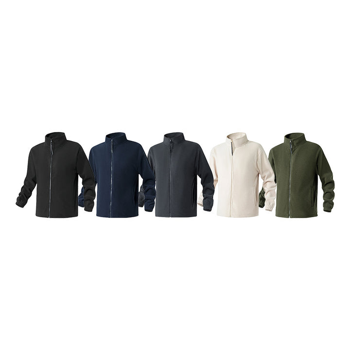 Herren Fleecejacke mit Stehkragen, durchgehendem Reißverschluss und elastischen Bündchen Drune