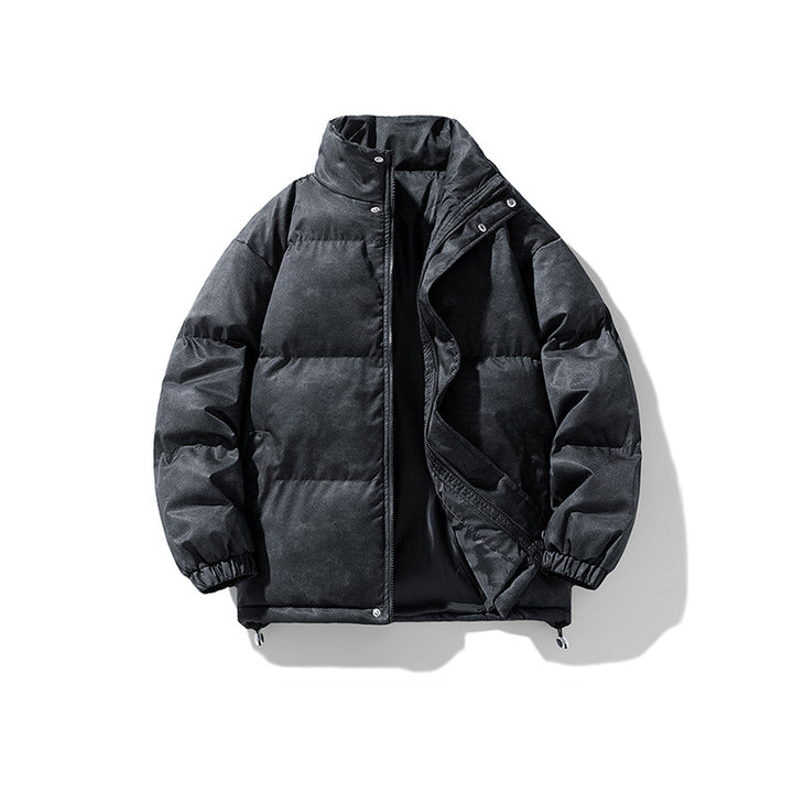 Herren Gepolsterte Steppjacke mit Samtoptik, Kastenform und hohem Stehkragen Drune