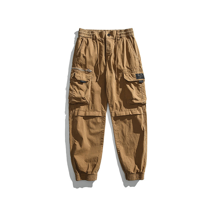 Herren Multifunktionale Cargo-Jogginghose mit Tunnelzugbund, Kniepaneelen und Mehrfachtaschen Drune