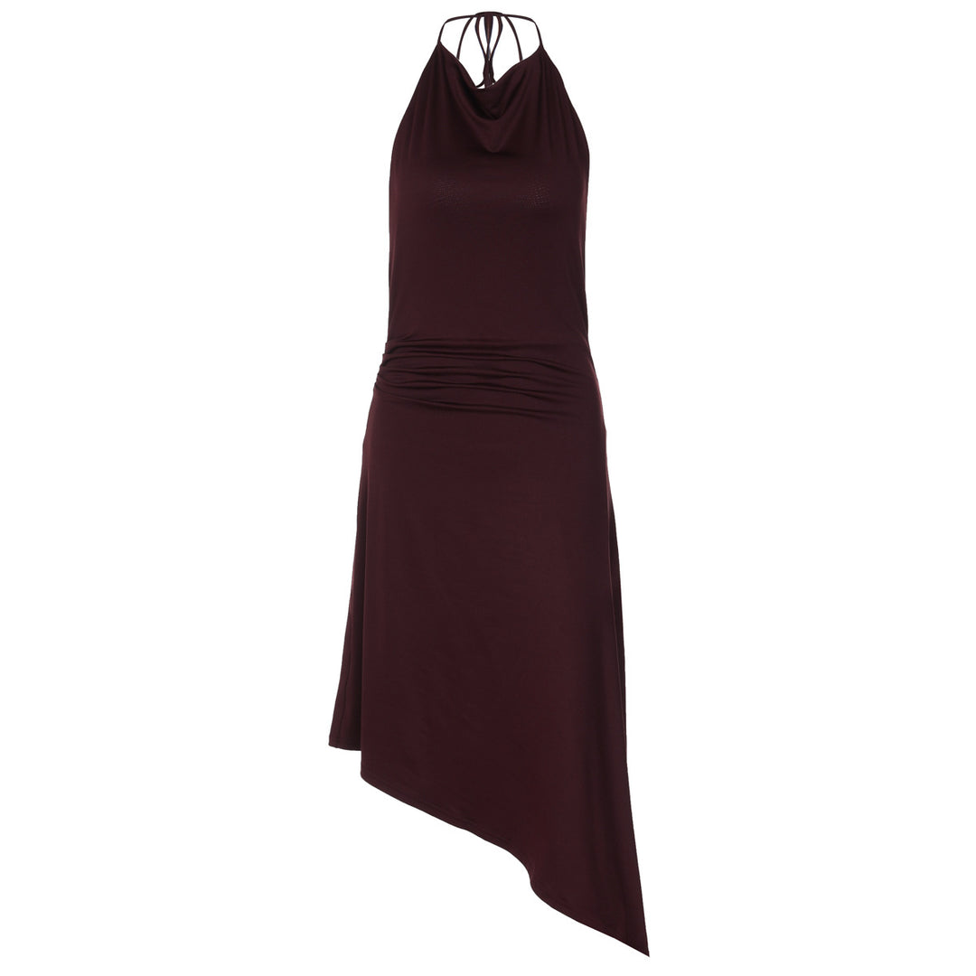 Damen Asymmetrisches Trägerkleid mit elegantem Drapierungsdesign Drune