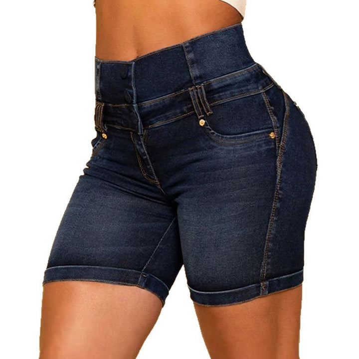 Damen Hochtaillierte Denim-Shorts mit figurformendem Design Drune