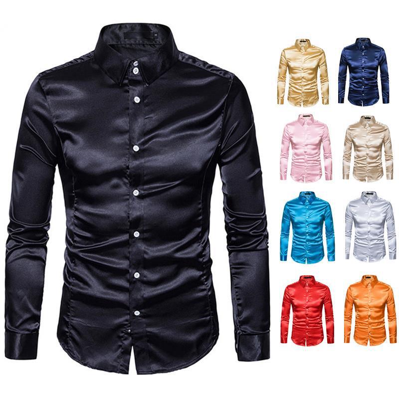 Herren elegantes Businesshemd aus hochwertigem Satin mit perfekter Passform Drune