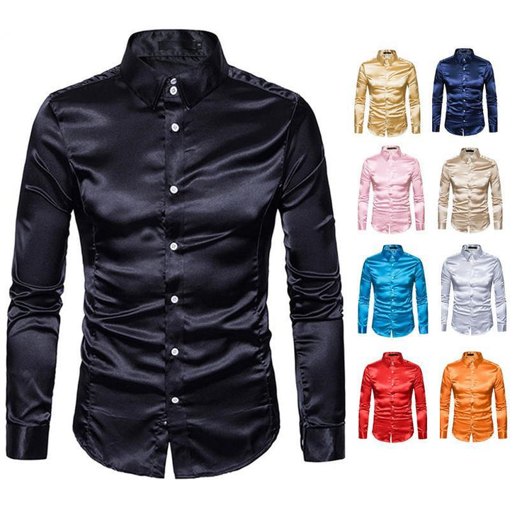 Herren elegantes Businesshemd aus hochwertigem Satin mit perfekter Passform Drune