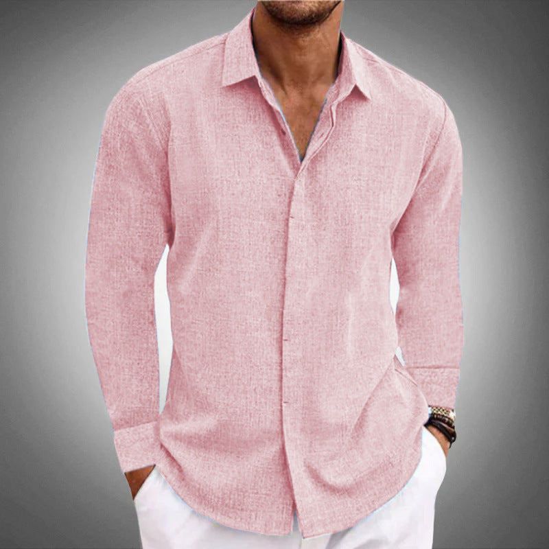Herren Langarmhemd mit feiner Textur und elegantem Schnitt Drune