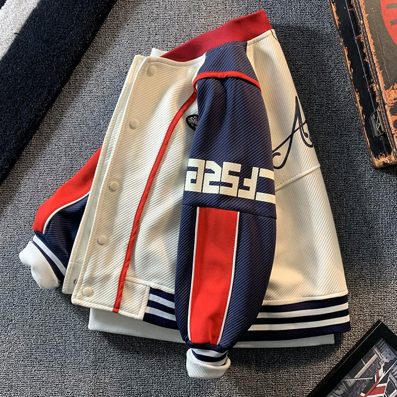 Damen lässige Collegejacke mit modernem Schriftzug und sportlichen Akzenten Drune