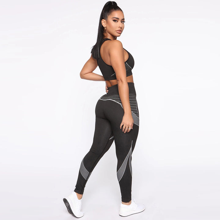 Damen sportliches Trainingsset mit Hochleistungs-BH und figurbetonten Leggings Drune