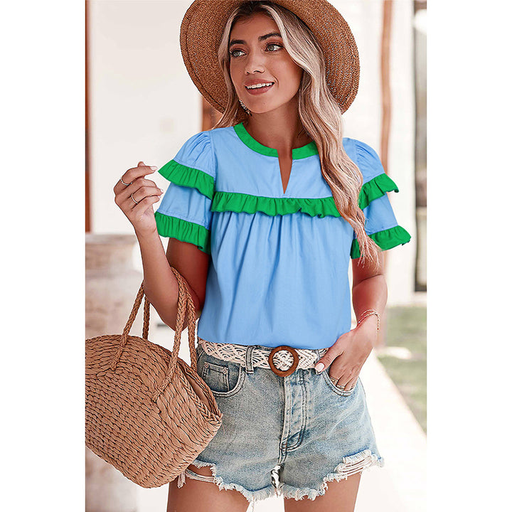 Damen Freizeitbluse mit Rüschendetails und modernen Akzenten Drune