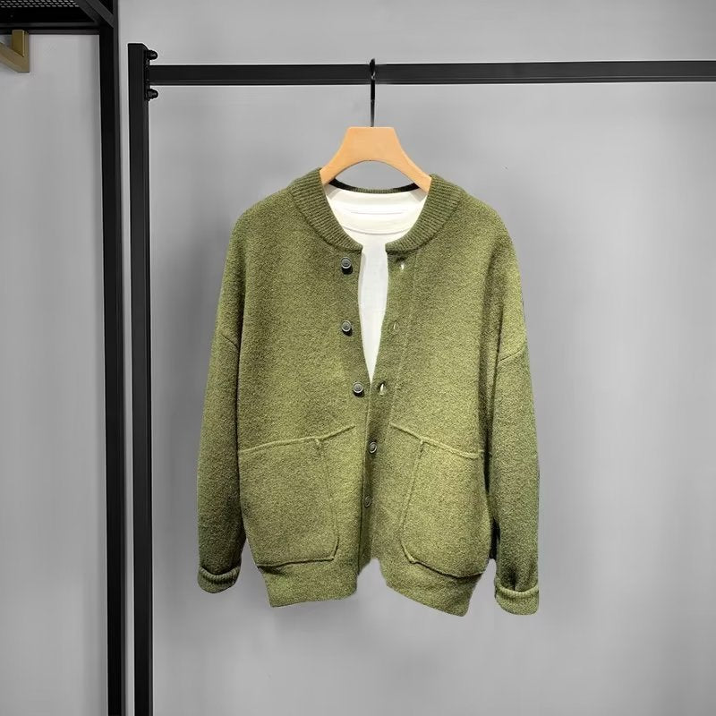 Damen Bequemer Cardigan mit Knopfleiste und Taschen Drune